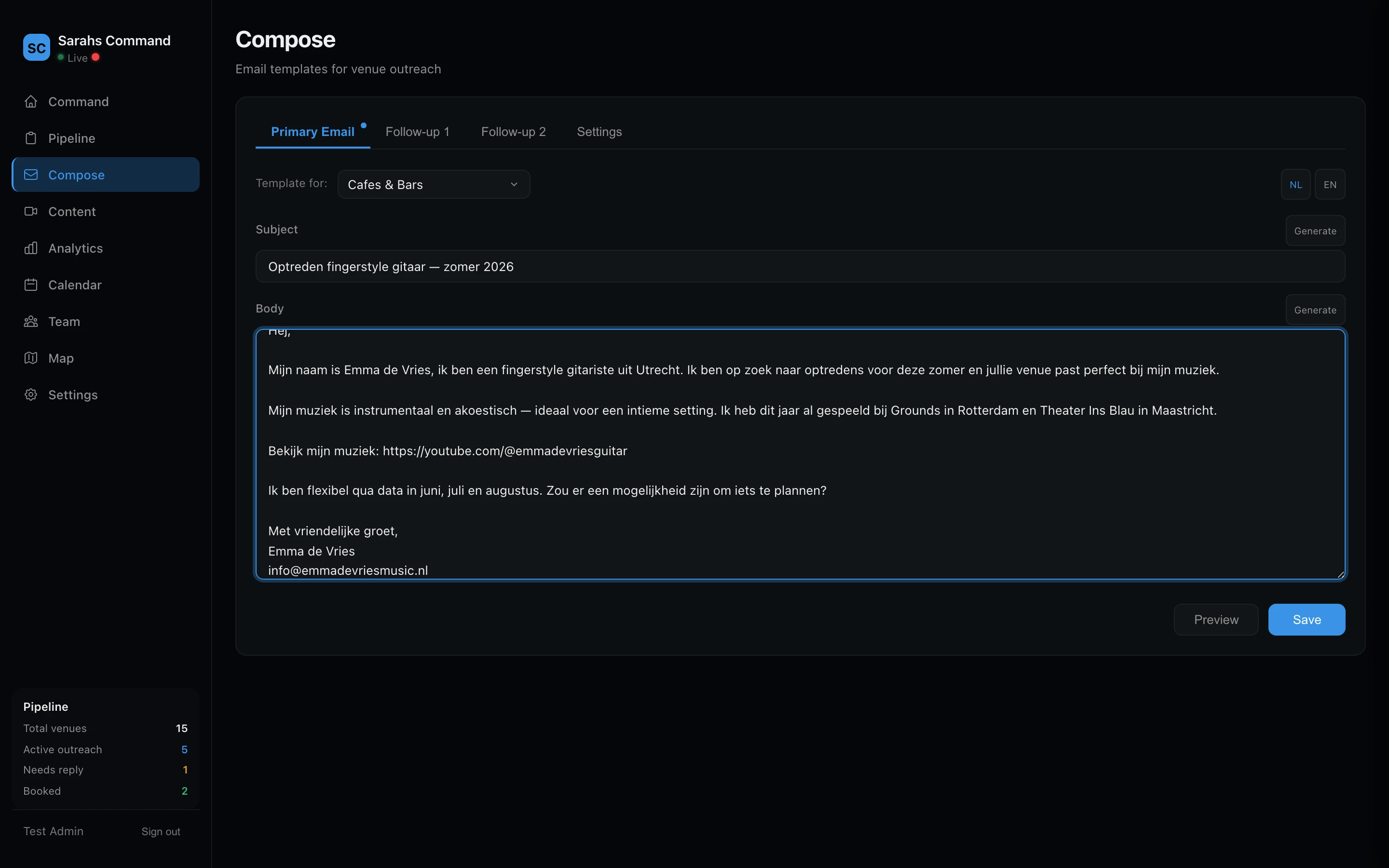 Compose View with Email Preview